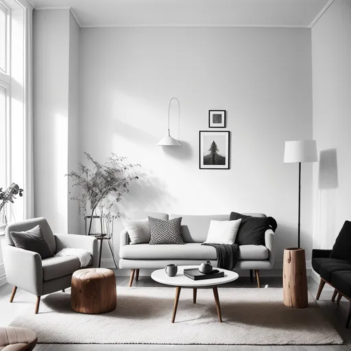 Scandinavian Living Room design - AI generated interior design visualization
