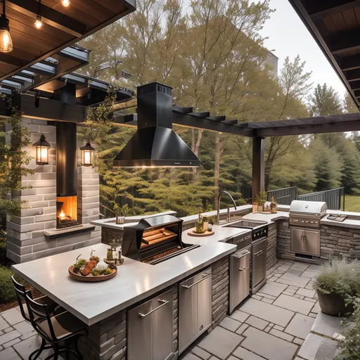 Scandinavian Outdoor Kitchen design - AI generated interior design visualization