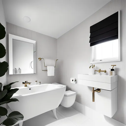 Scandinavian Powder Room design - AI generated interior design visualization