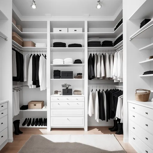 Scandinavian Walk-in Closet design - AI generated interior design visualization