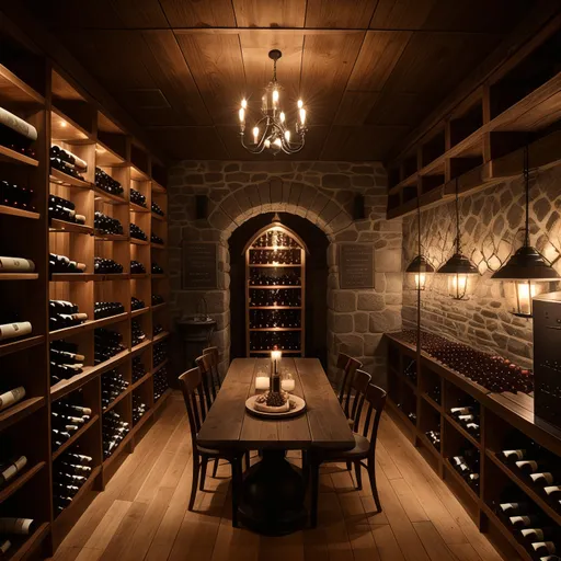 Scandinavian Wine Cellar design - AI generated interior design visualization