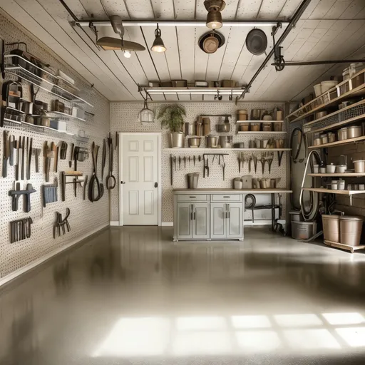 Shabby Chic Garage design - AI generated interior design visualization