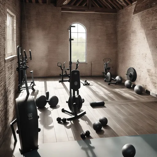 Shabby Chic Home Gym design - AI generated interior design visualization