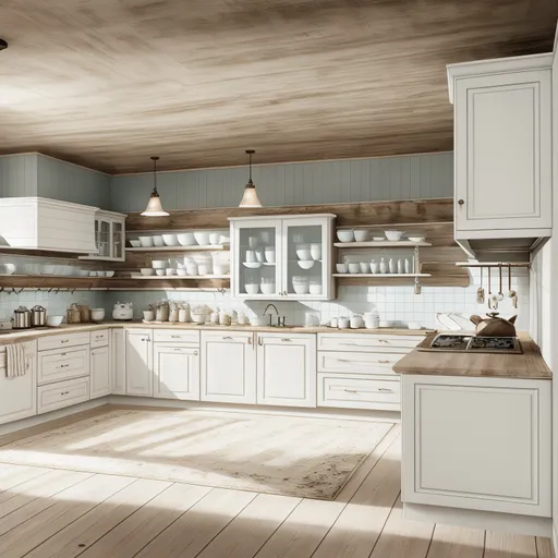 Shabby Chic Kitchen design - AI generated interior design visualization