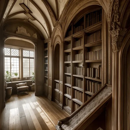 Shabby Chic Library design - AI generated interior design visualization