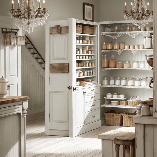 Shabby Chic Pantry design - AI generated interior design visualization