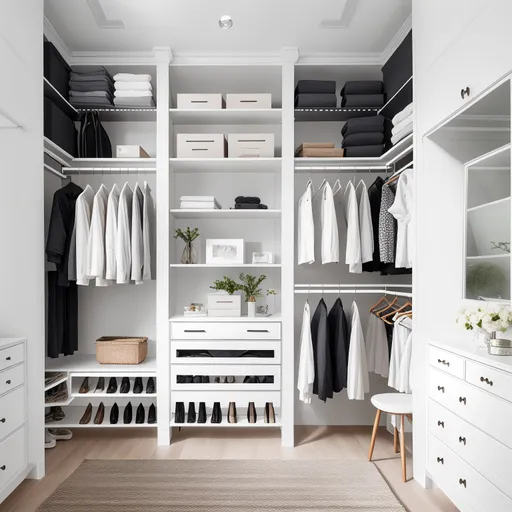 Simple Walk-in Closet design - AI generated interior design visualization