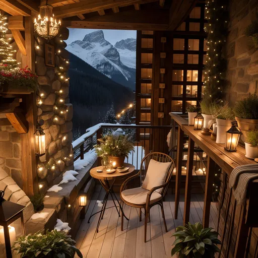 Ski Chalet Balcony design - AI generated interior design visualization