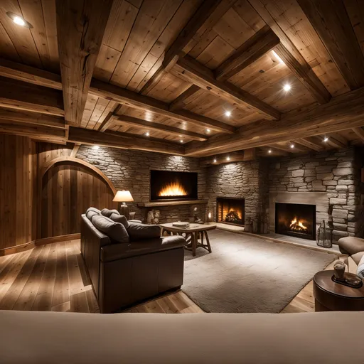 Ski Chalet Basement design - AI generated interior design visualization