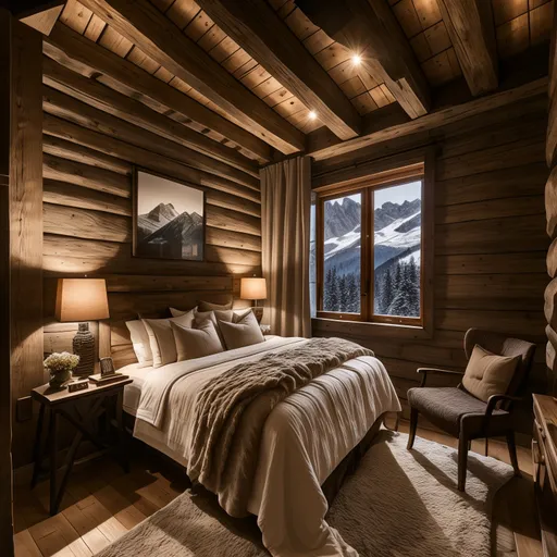 Ski Chalet Bedroom design - AI generated interior design visualization