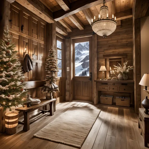 Ski Chalet Entryway design - AI generated interior design visualization