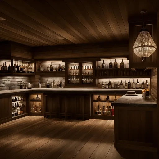 Ski Chalet Home Bar design - AI generated interior design visualization