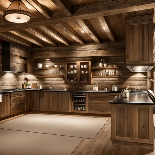 Ski Chalet Kitchen design - AI generated interior design visualization