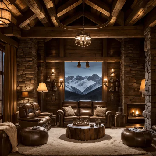 Ski Chalet Man Cave design - AI generated interior design visualization