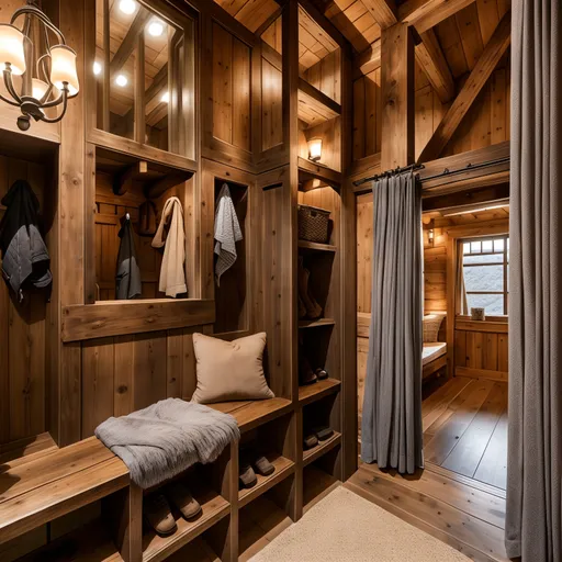 Ski Chalet Mudroom design - AI generated interior design visualization