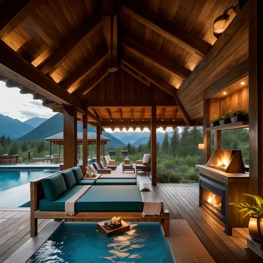 Ski Chalet Pool House design - AI generated interior design visualization