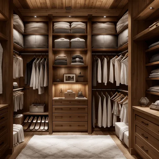 Ski Chalet Walk-in Closet design - AI generated interior design visualization