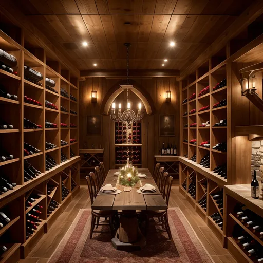 Ski Chalet Wine Cellar design - AI generated interior design visualization