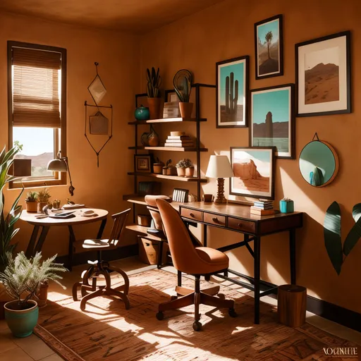 Southwestern Home Office design - AI generated interior design visualization