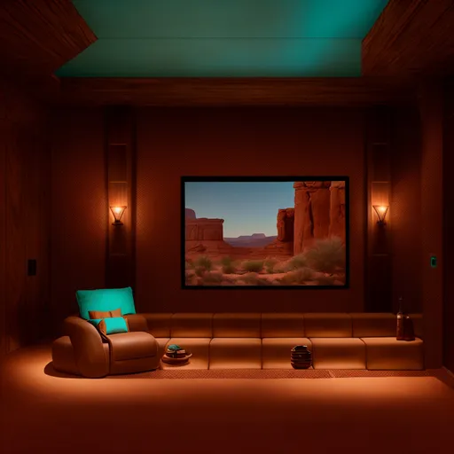 Southwestern Home Theater design - AI generated interior design visualization