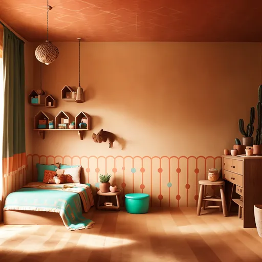 Southwestern Kids Room design - AI generated interior design visualization