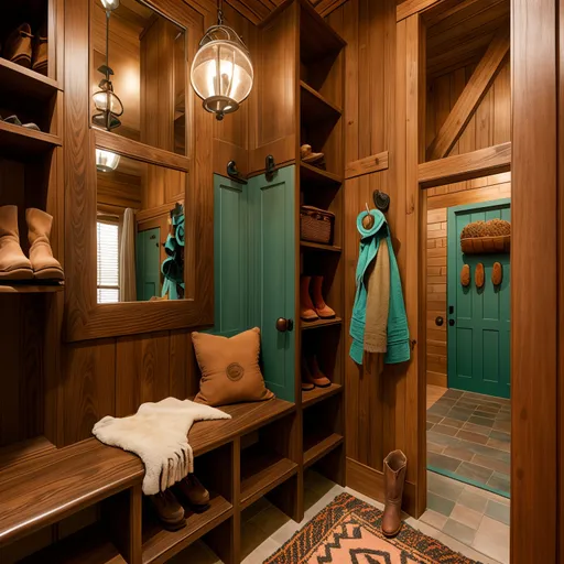 Southwestern Mudroom design - AI generated interior design visualization