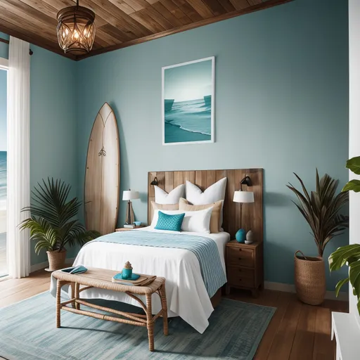 Surf Shack Guest Room design - AI generated interior design visualization