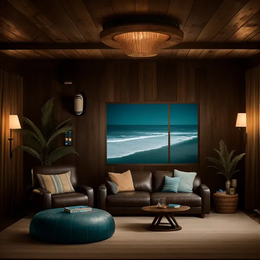 Surf Shack Home Theater design - AI generated interior design visualization
