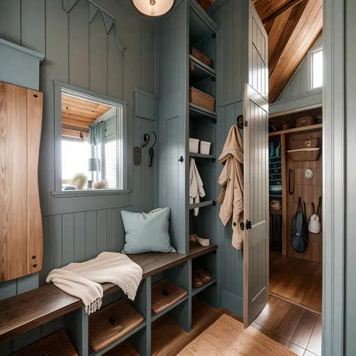 Surf Shack Mudroom design - AI generated interior design visualization