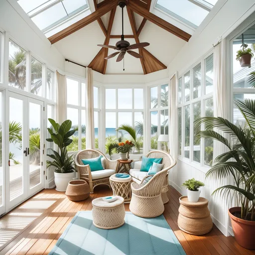 Surf Shack Sunroom design - AI generated interior design visualization