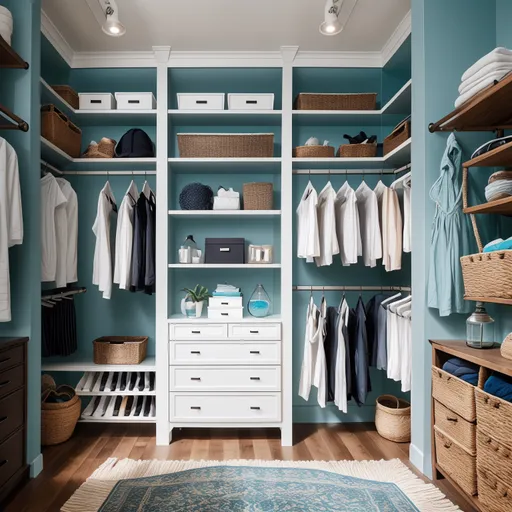 Surf Shack Walk-in Closet design - AI generated interior design visualization