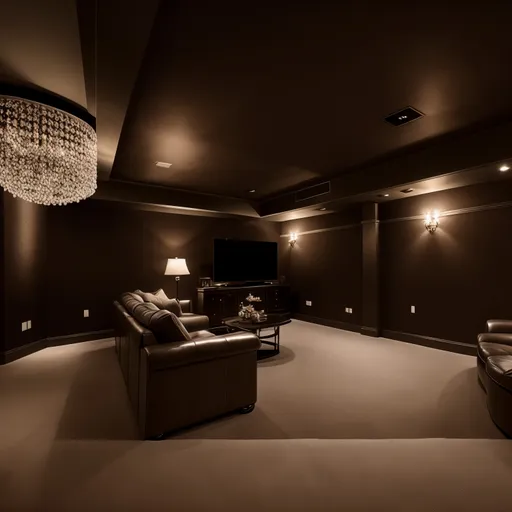 Traditional Basement design - AI generated interior design visualization