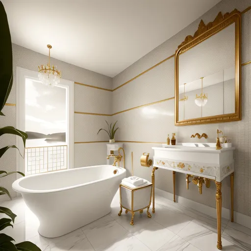 Traditional Bathroom design - AI generated interior design visualization