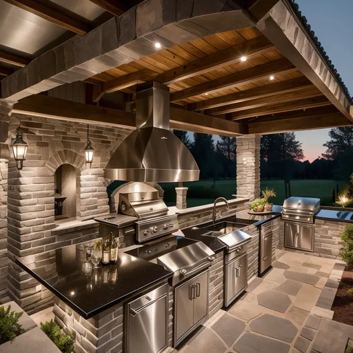 Traditional Outdoor Kitchen design - AI generated interior design visualization