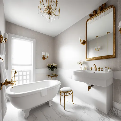 Traditional Powder Room design - AI generated interior design visualization