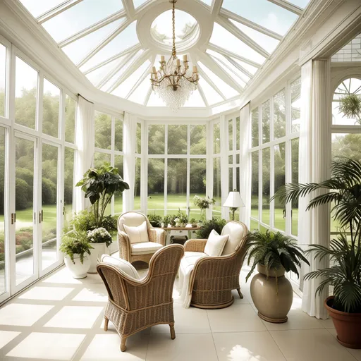 Traditional Sunroom design - AI generated interior design visualization
