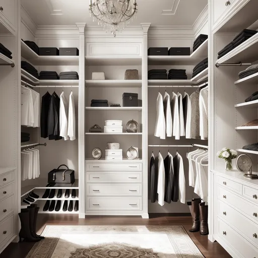 Traditional Walk-in Closet design - AI generated interior design visualization