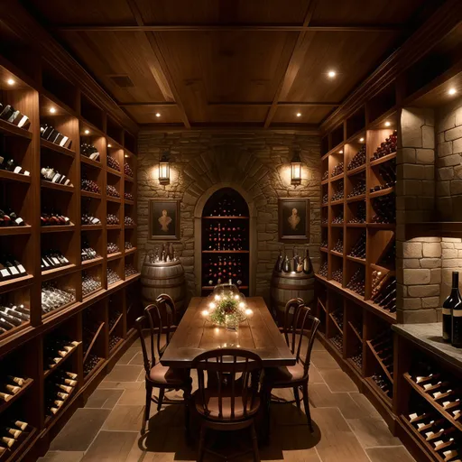 Traditional Wine Cellar design - AI generated interior design visualization