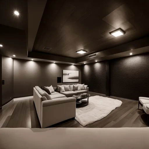 Transitional Basement design - AI generated interior design visualization