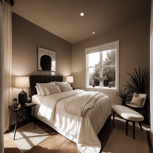 Transitional Bedroom design - AI generated interior design visualization