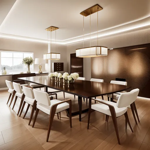 Transitional Dining Room design - AI generated interior design visualization