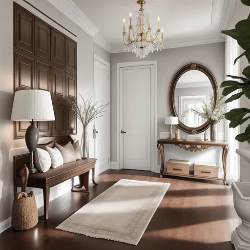 Transitional Entryway design - AI generated interior design visualization