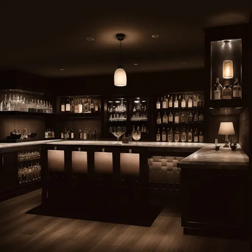 Transitional Home Bar design - AI generated interior design visualization