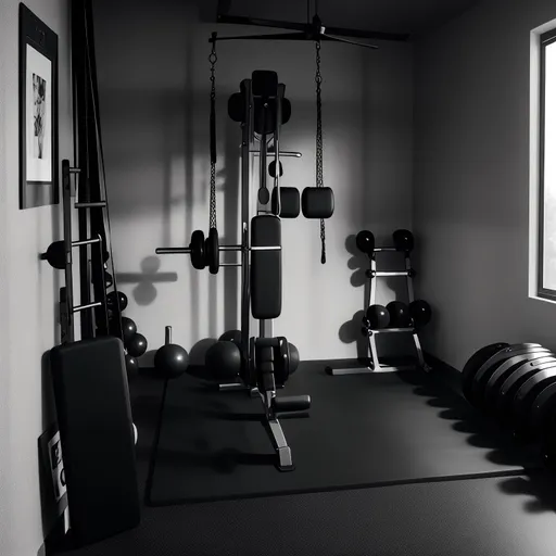 Transitional Home Gym design - AI generated interior design visualization