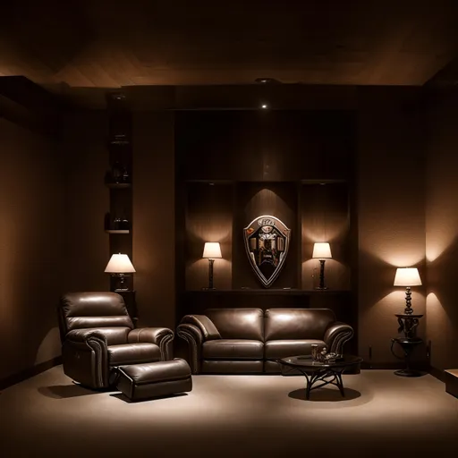 Transitional Man Cave design - AI generated interior design visualization