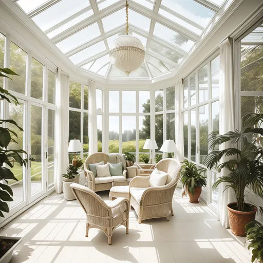 Transitional Sunroom design - AI generated interior design visualization