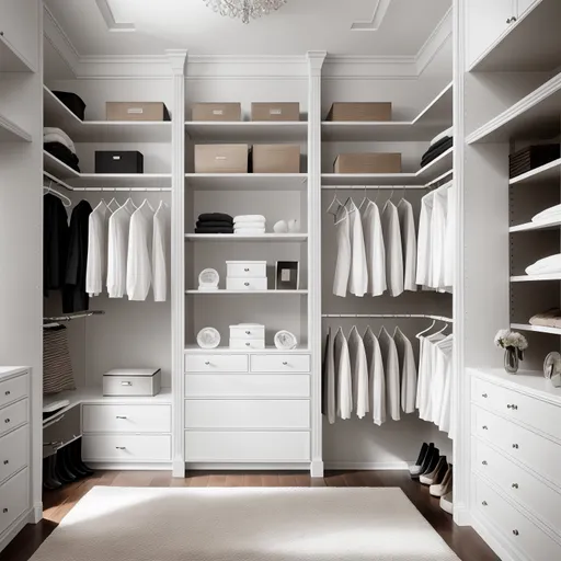 Transitional Walk-in Closet design - AI generated interior design visualization