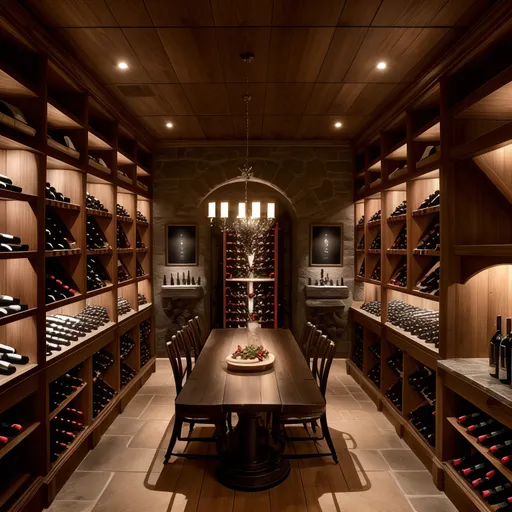Transitional Wine Cellar design - AI generated interior design visualization