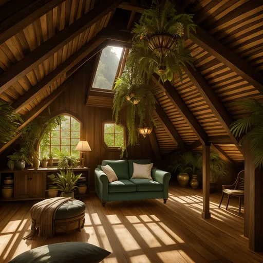Tropical Attic design - AI generated interior design visualization