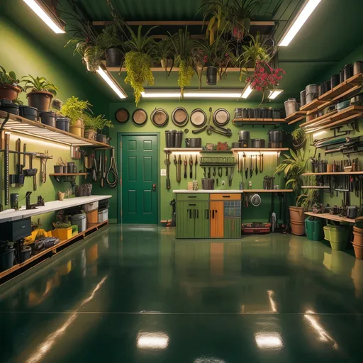 Tropical Garage design - AI generated interior design visualization